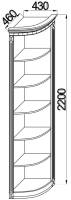Полка угловая открытая+карниз ш.450 выс.2200 гл.425 (лев/прав)