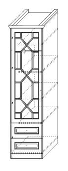 Шкаф 1-дверный с зеркалом с ящиками ш.500 в.2030 гл.520 (лев/прав)4e