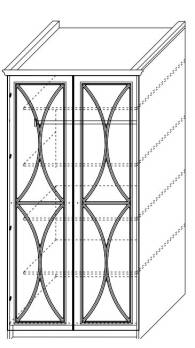Шкаф 2-х дверный с зеркалом ш.1000 в.2030 гл.520