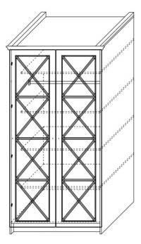 Шкаф 2-х дверный с зеркалом ш.1000 в.2030 гл.520_6c