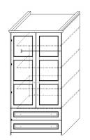 Шкаф 2-х дверный глухой с ящиками ш.1000 в.2030 гл.520