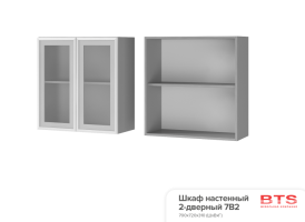 7В2 Шкаф настенный 2-дверный со стеклом Арабика